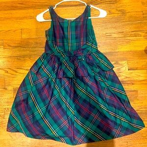 Janie and Jack size 8 green plaid dress in EUC